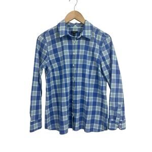 Talbots Blue Plaid Cotton Button Down Shirt MP Preppy Casual